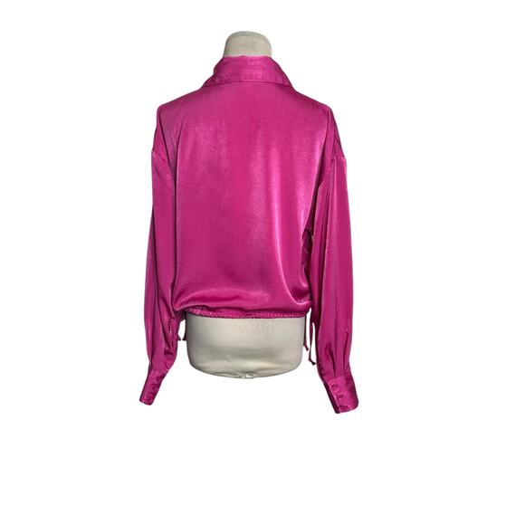 And Now This Fuchsia buttoned long sleeves blouse size Small - Picture 12 of 14